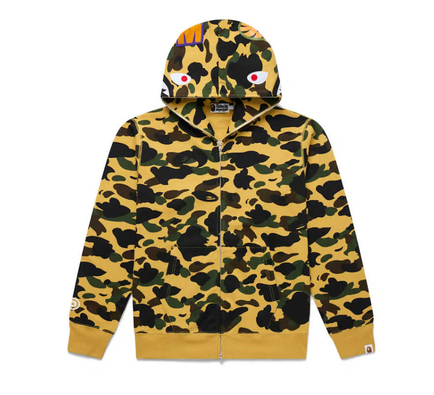 Rare AUTHENTIC BAPE 1st Camo Shark Full Zip Hoodie Size M