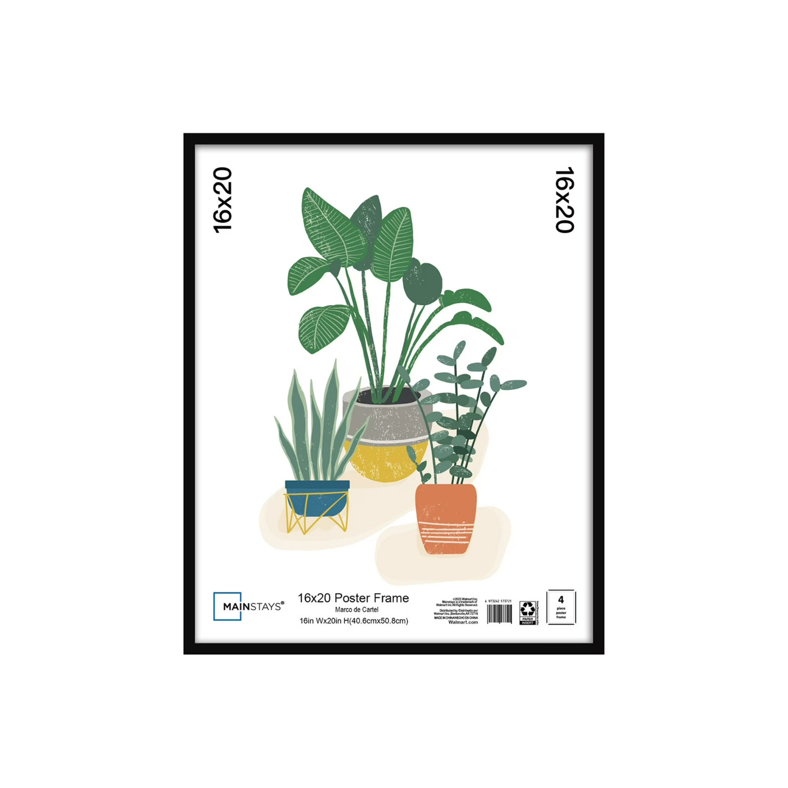 Mainstays , 16x20 Picture Frame , Black Flat Profile Wall Photo Frame. Mainstays , 16x20 Picture Frame , Black Flat Profile Wall Photo Frame.