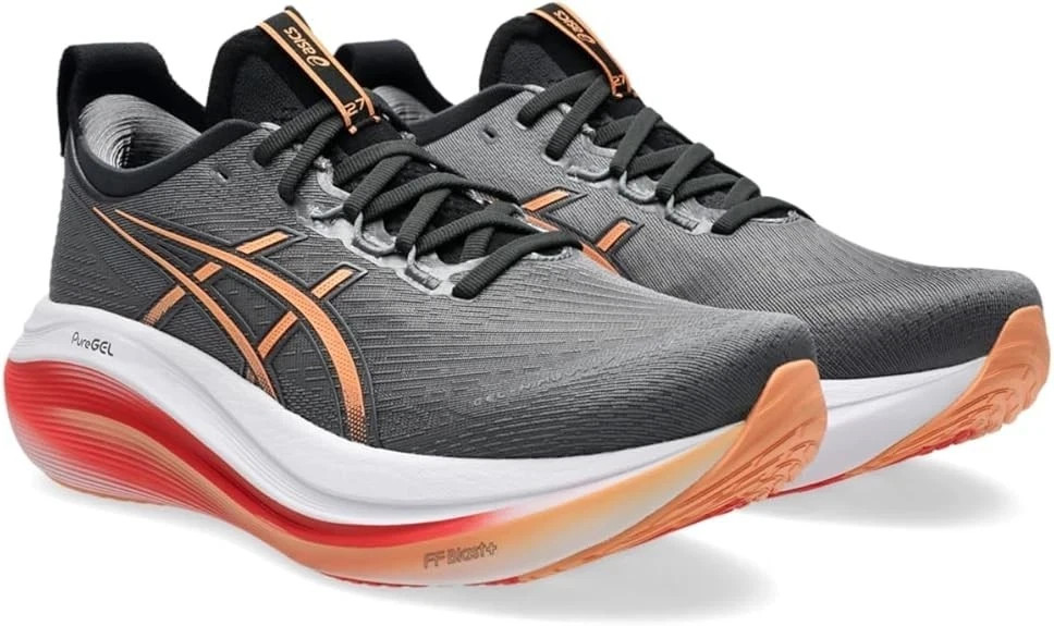 USA Ascis Nimbus Gel 27 Men's Shoes Grey Red Walking Sneaker