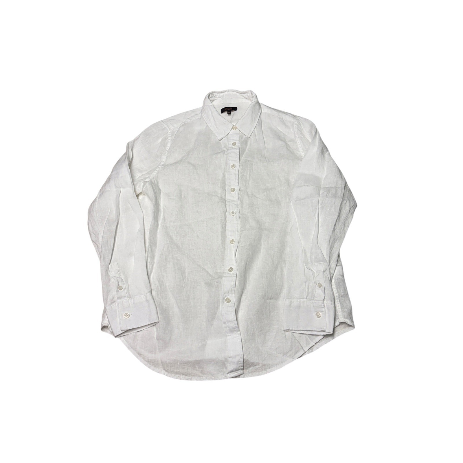 Quince White 100% European Linen Long Sleeve Shirt LB2023-SIFC004-42637 Mens M