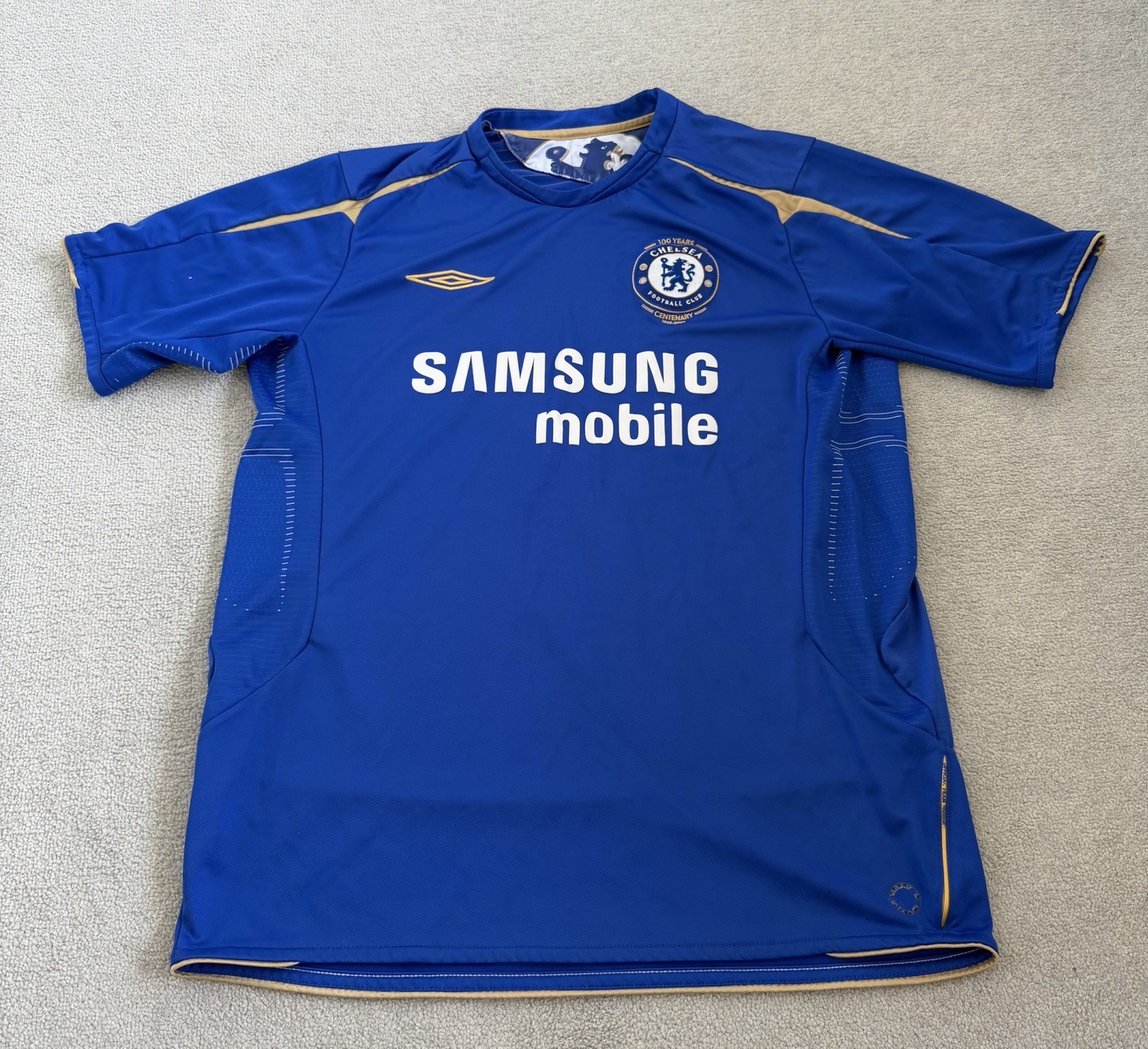 Chelsea 2005/06 Centenary Shirt Umbro Samsung Mobile Mens Large L Blue 100 Years