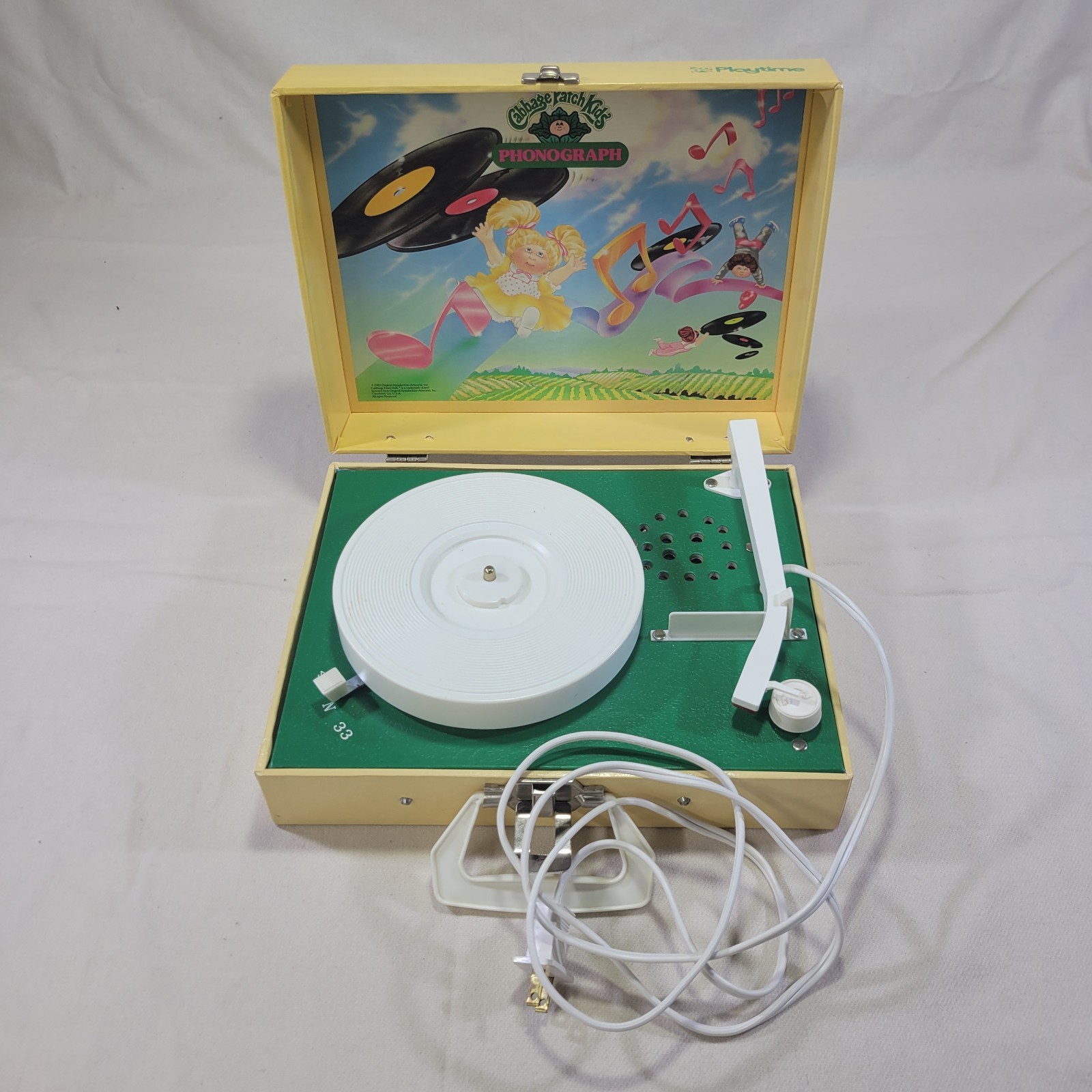 VTG 1983 Cabbage Patch Portable Record Player Model 2070 WORKS