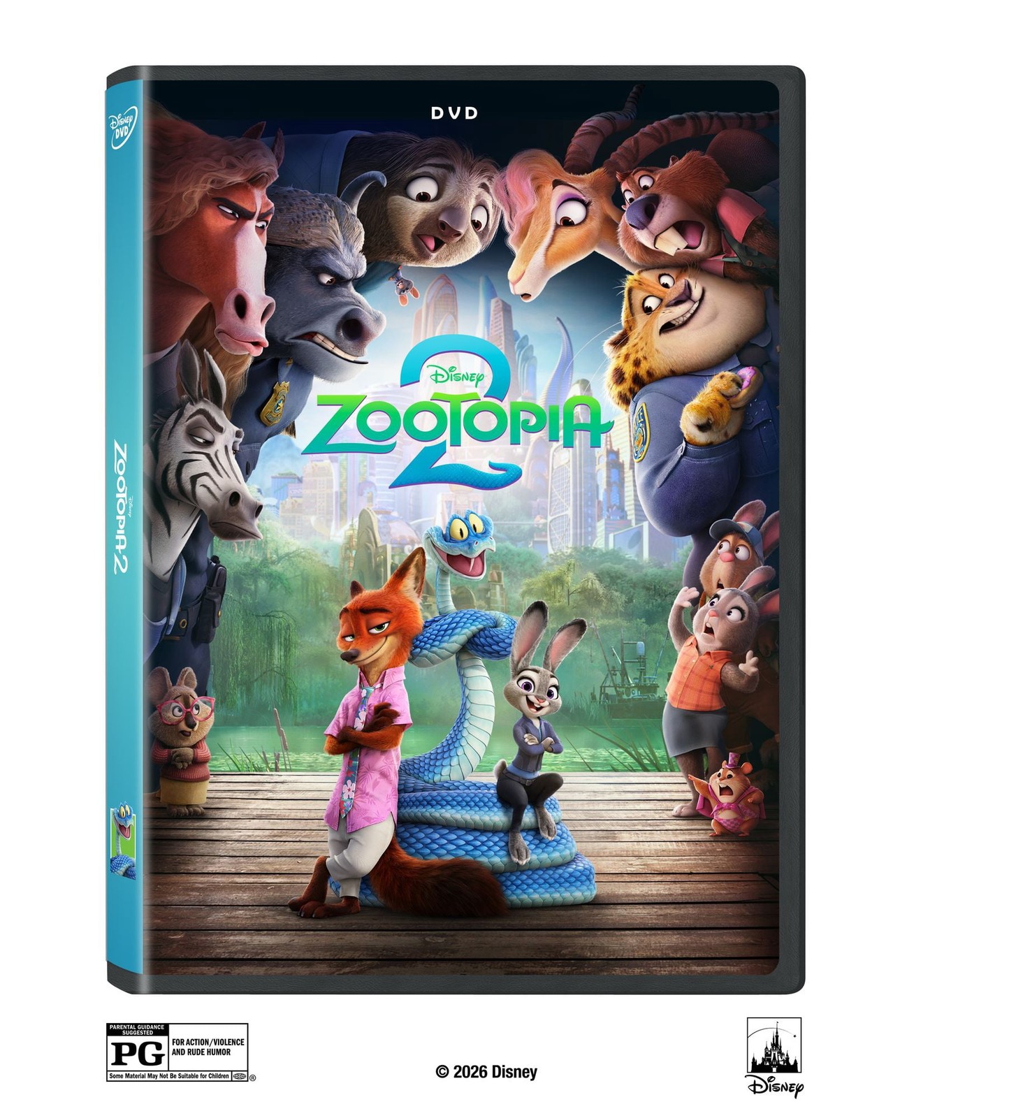 Disney Zootopia 2 DVD Movie, Adventure Animated Comedy, PG Rated, 108 Min