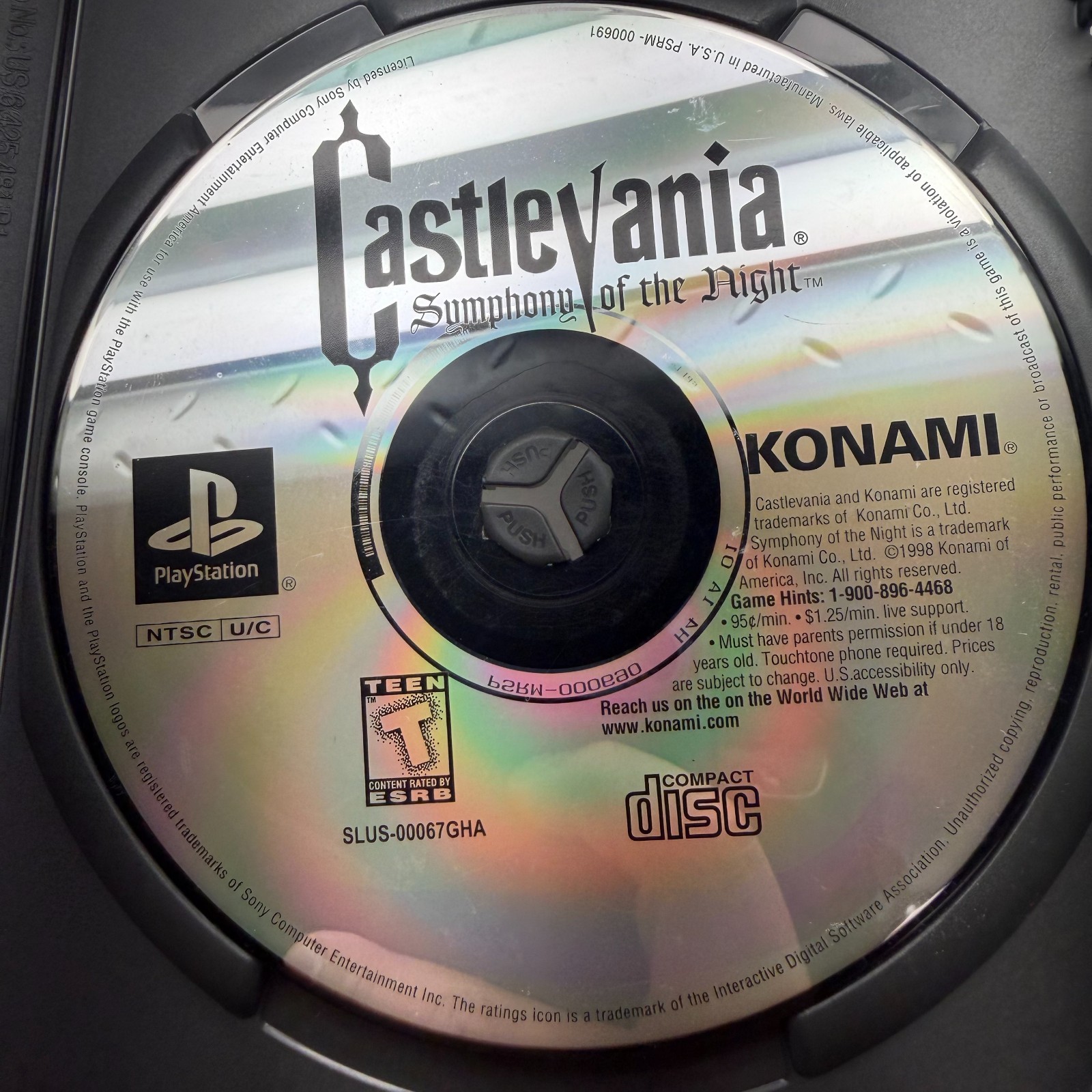 Castlevania Symphony of the Night Sony PS1 Black Label DISC ONLY - UNTESTED **