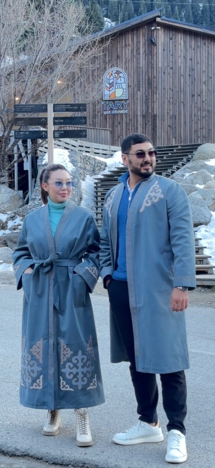 Chapan Shapan Jacket luxury Cape Kazakh Kyrgyz Oversized For Men