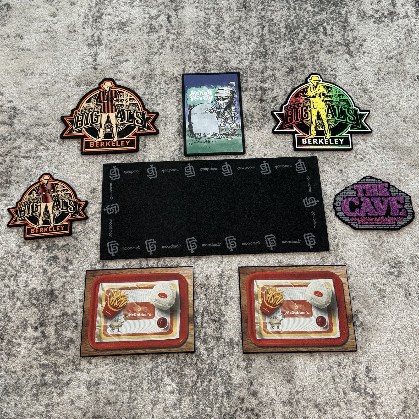 Moodmats Exclusive Rare Lot Of 8 - Mat Sizes (24” x 11”) (8”) (12”) (11” x 9”)