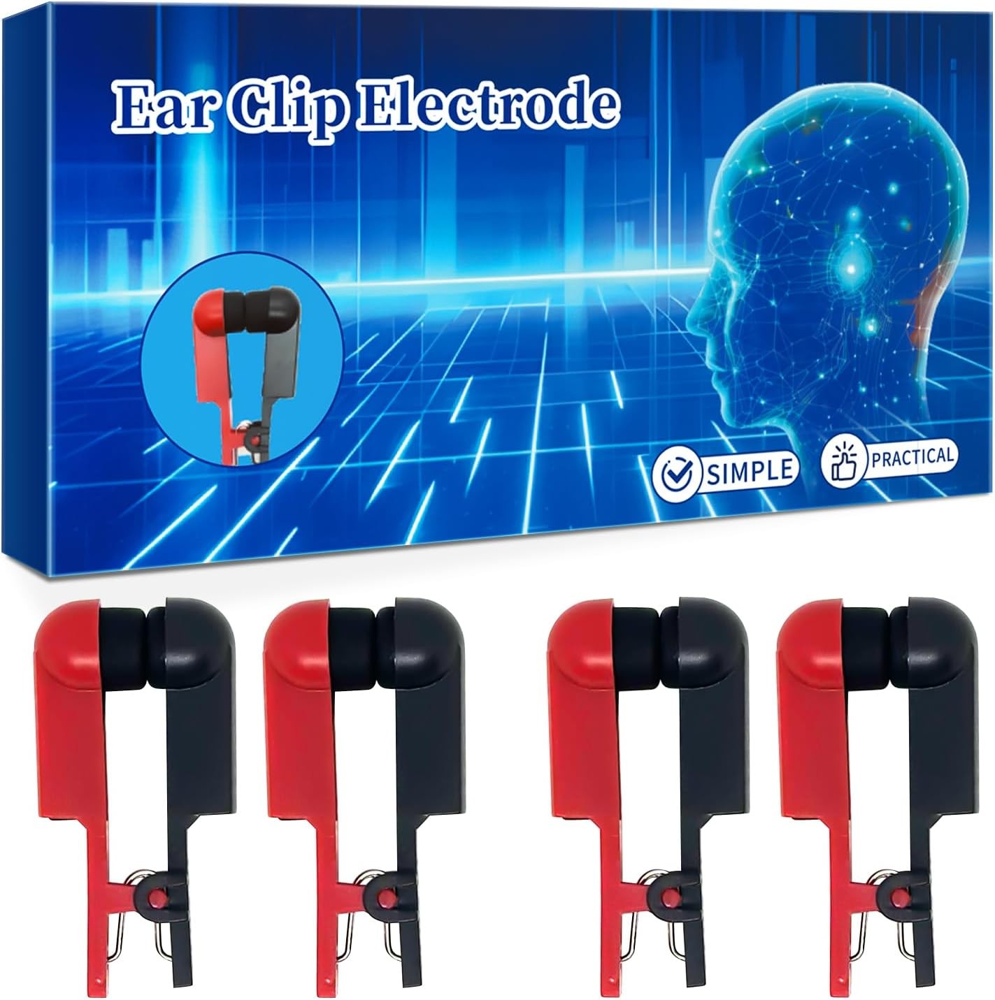 Ear Clip Electrode Double-Headed Silicone Head Comfortable Soft, Comfortable Ear