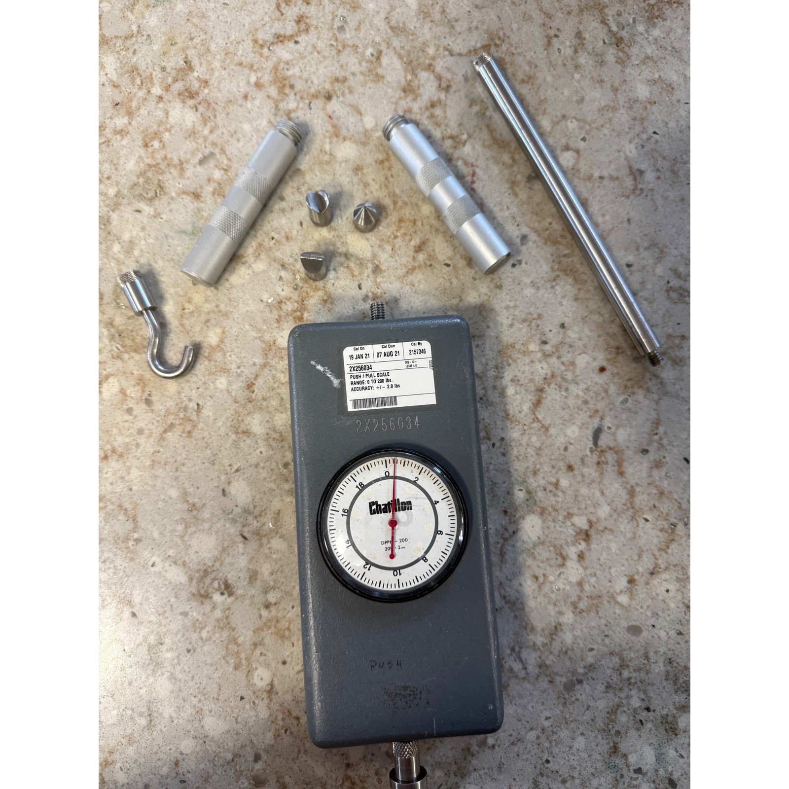 Vintage Chatillon DPPH-200 Mechanical Push Pull Force Gauge Scale 200lb Capacity Vintage Chatillon DPPH-200 Mechanical Push Pull Force Gauge Scale 200lb Capacity