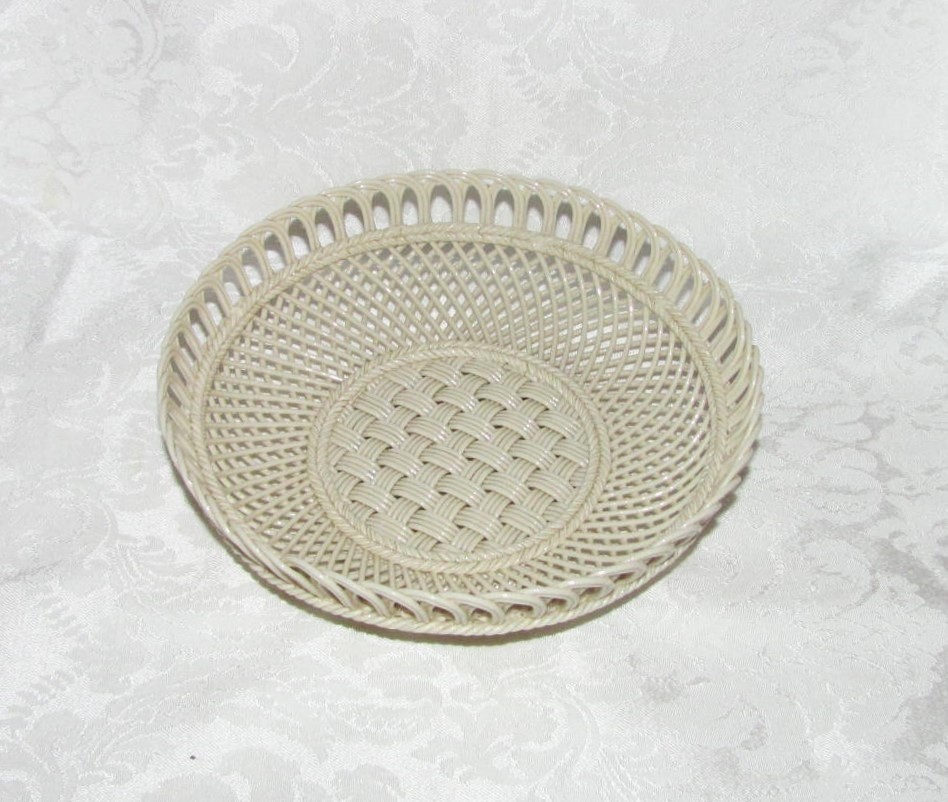 Antique Belleek 4 Strand Basket 2nd-3rd Period 1920\'s