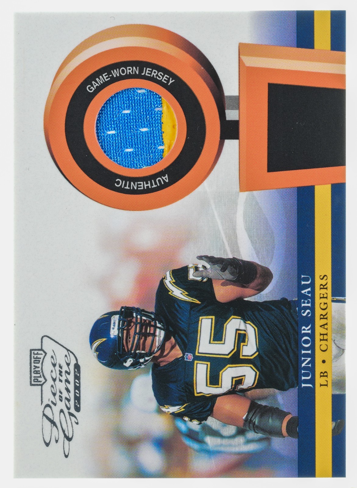 2002 Playoff Piece of the Game - Materials Junior Seau #POG-32 Game Used Patch