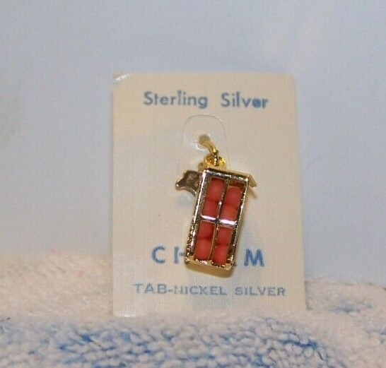 Sterling Silver Charm Vintage Florida Oranges Crate Nickle Tab Sterling Silver Charm Vintage Florida Oranges Crate Nickle Tab
