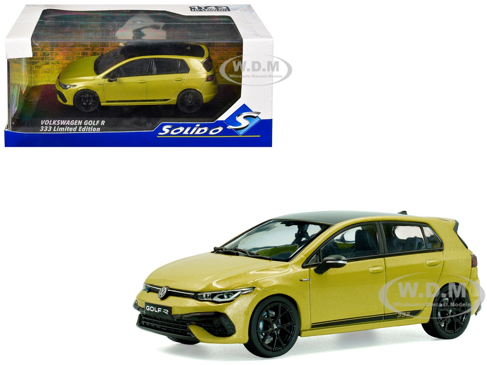 2023 VOLKSWAGEN GOLF R 333 LTD ED LIME YELLOW 1/43 DIECAST BY SOLIDO S4311804