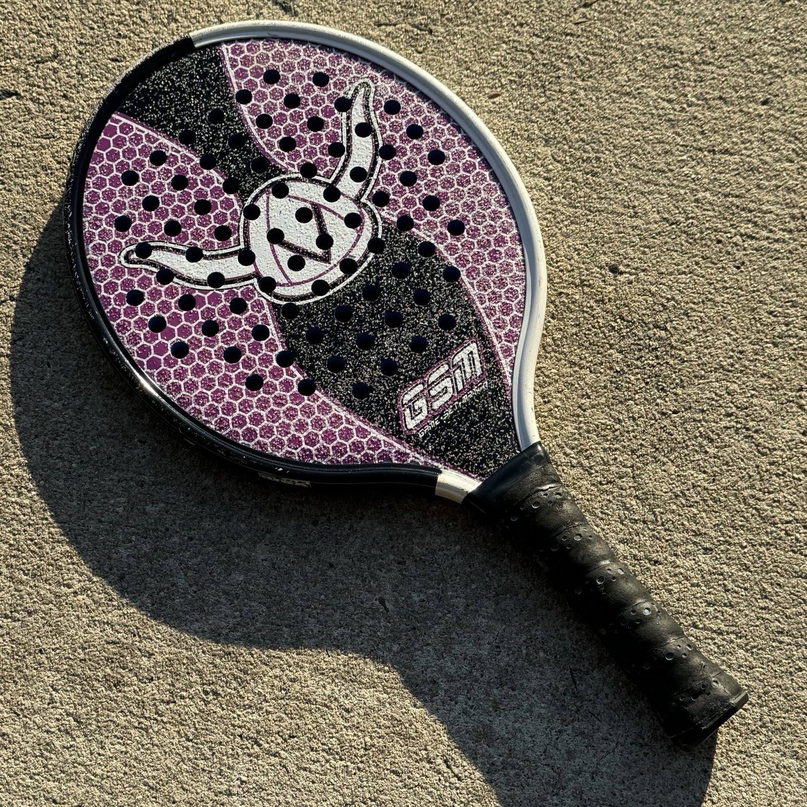 Vtg Viking Athletics GSM Platform Tennis Paddle Purple Black White USA Made Vtg Viking Athletics GSM Platform Tennis Paddle Purple Black White USA Made