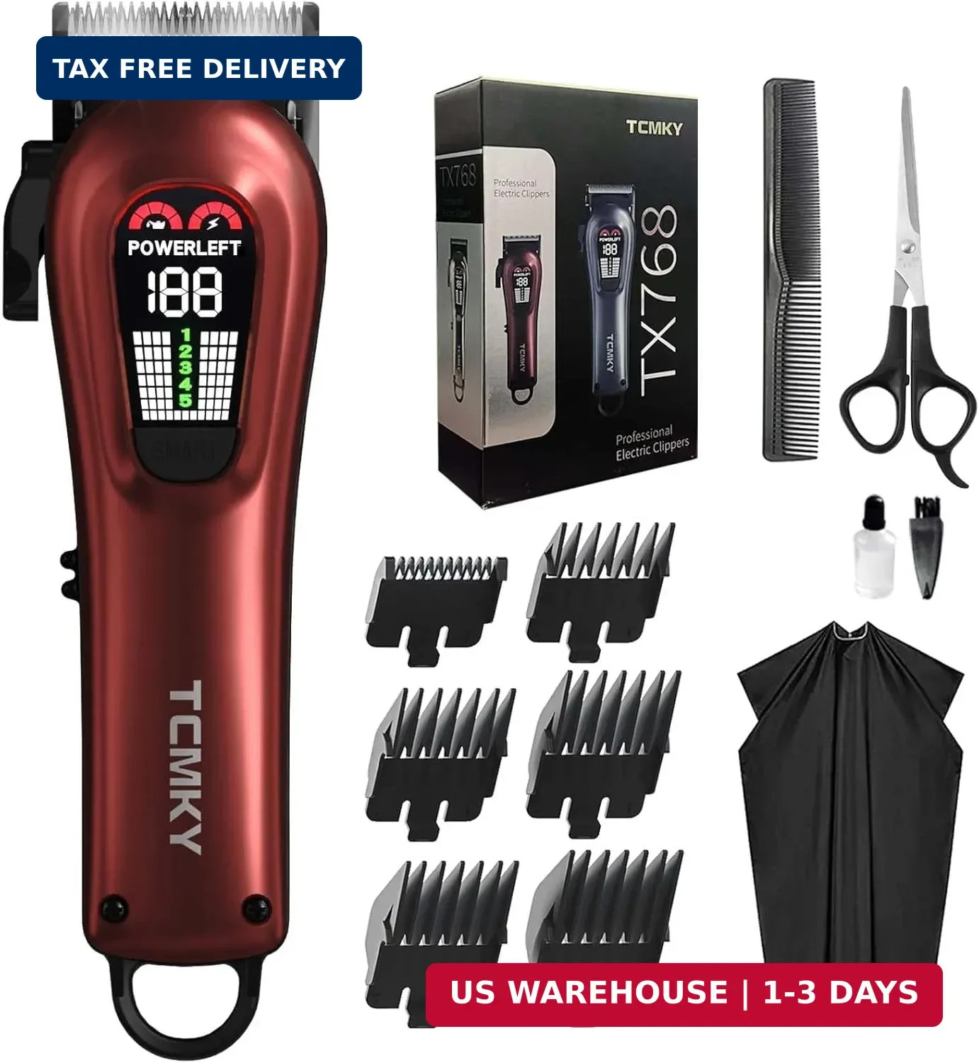 TCMKY Hair Clippers for Men Barber Clippers Rechargeable Hair Trimmer Kit