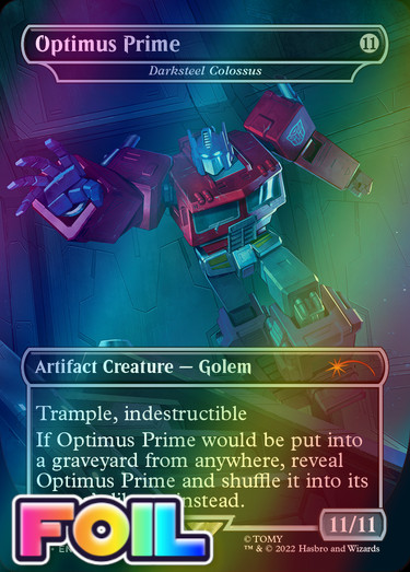 x1 Optimus Prime / Darksteel Colossus SLD MTG 1081 FOIL BORDERLESS MYTHIC 1x