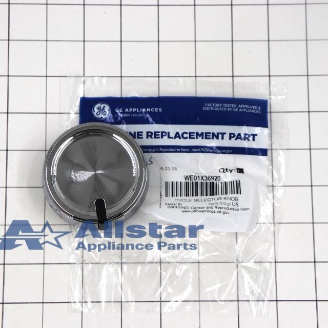 GE Dryer Cycle Selector Knob Assembly WE01X36920