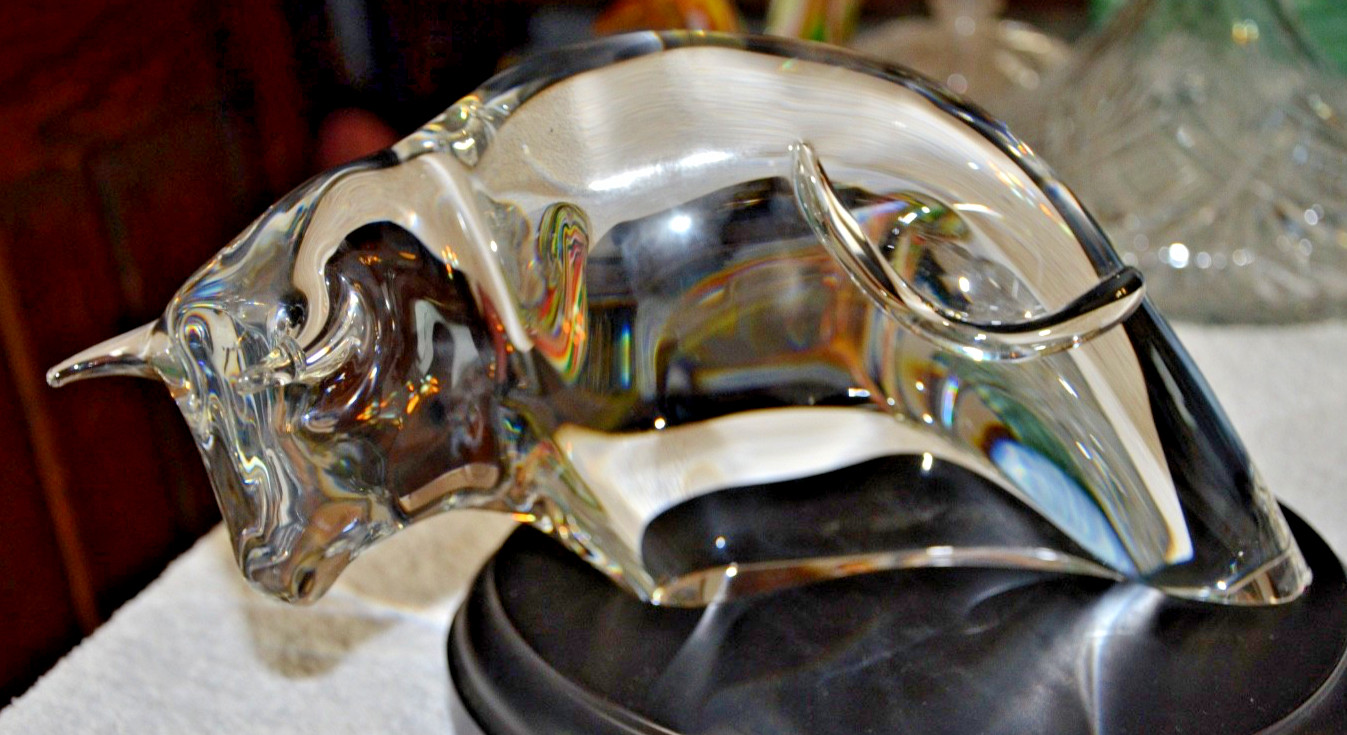 Vintage  c1960s Murano Glass Bull Figurine 9.5