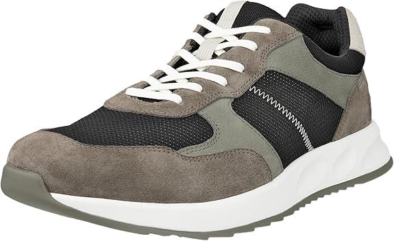 ECCO OTM RETRO MESH MIX SNEAKERS NEW MEN\'S SIZE 10-10.5 EURO 44 BLACK/OLIVE/SMKY