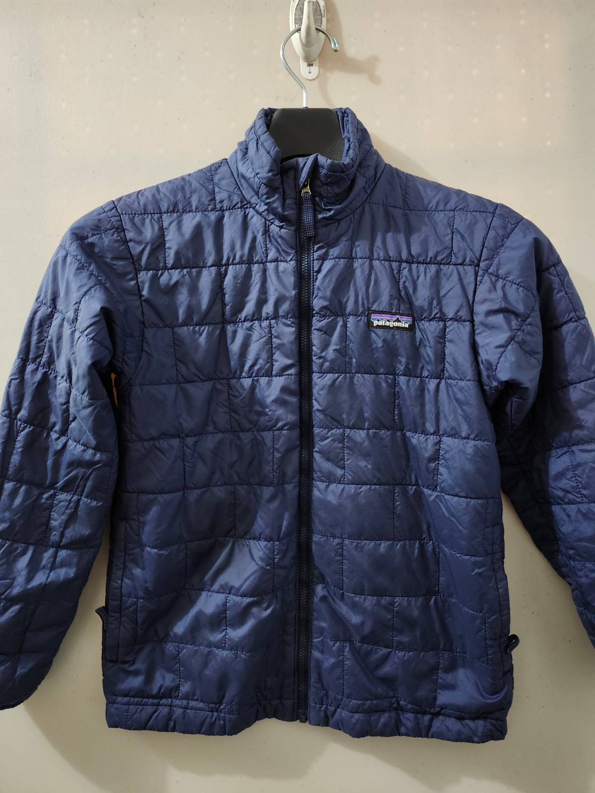 Patagonia Jacket Kids M Blue Nano Puff Brick Quilt Zip Mock Outdoor Primaloft Patagonia Jacket Kids M Blue Nano Puff Brick Quilt Zip Mock Outdoor Primaloft