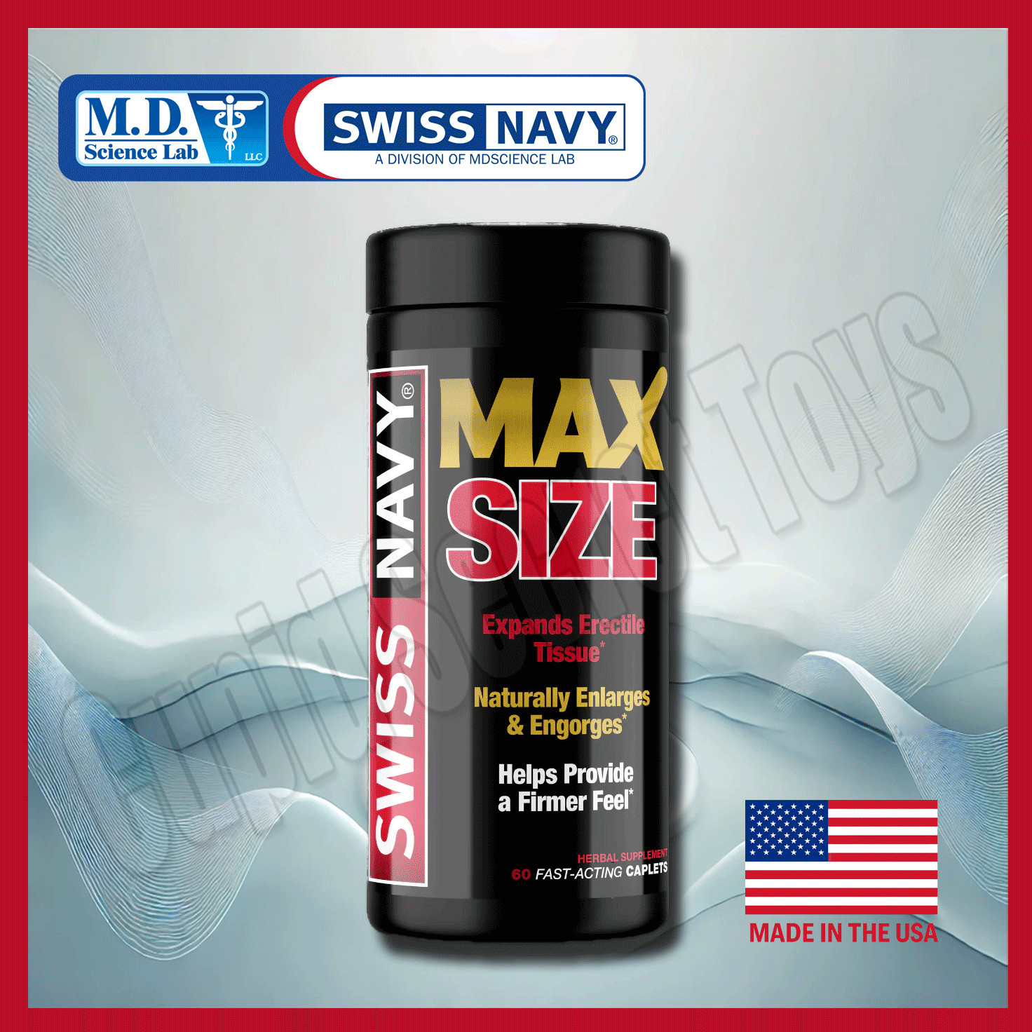 Swiss Navy Max Size 60 Caps Male Enhancement Supplement for Stamina & Firmness