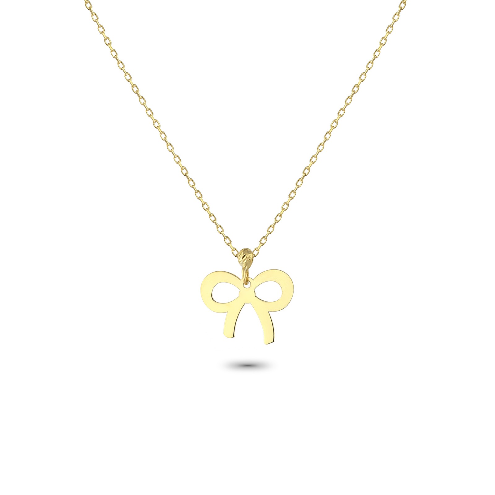 Glorria 14k Solid Gold Bow Necklace Glorria 14k Solid Gold Bow Necklace