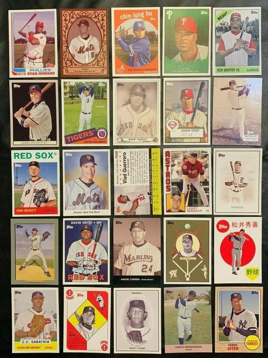 2008 Topps Trading Card History Set #26-50 Jeter, Jones Griffey Jr, Guerrero 