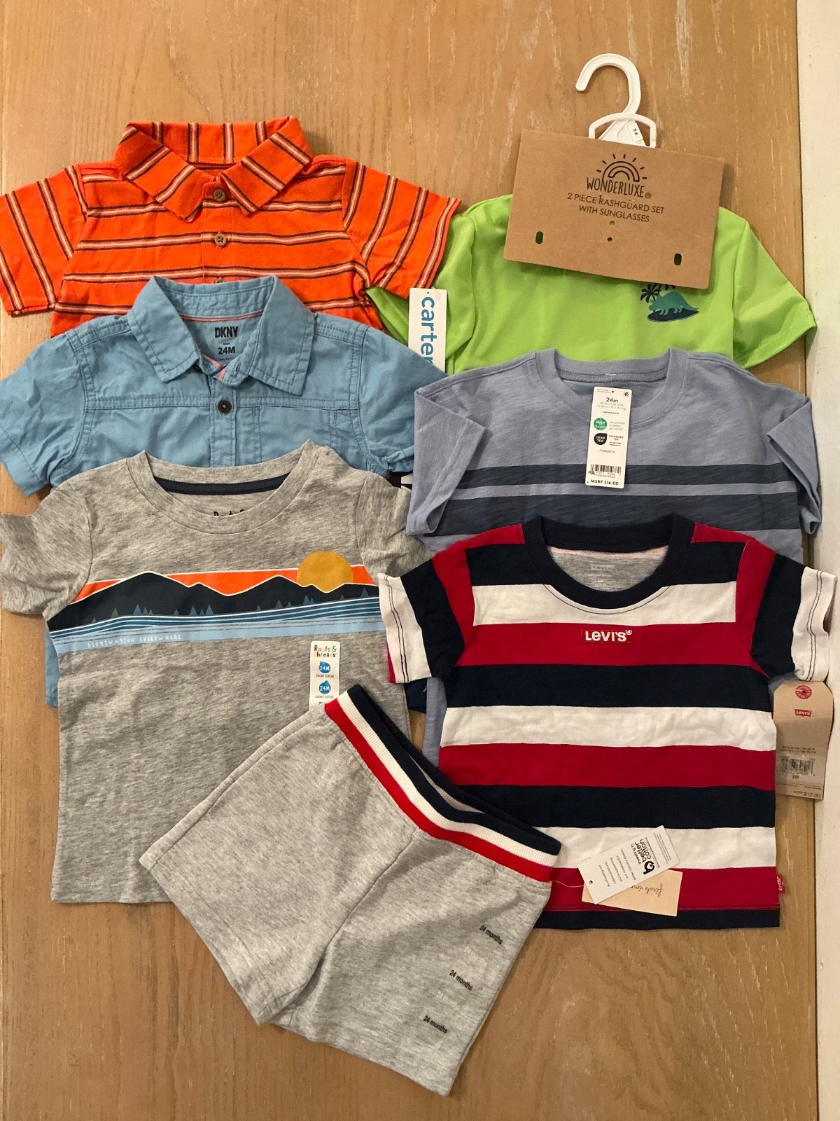 Carter\'s, Levi\'s, DKNY, Others Infant Boys CLothing Lot of 8 Size 24 Months