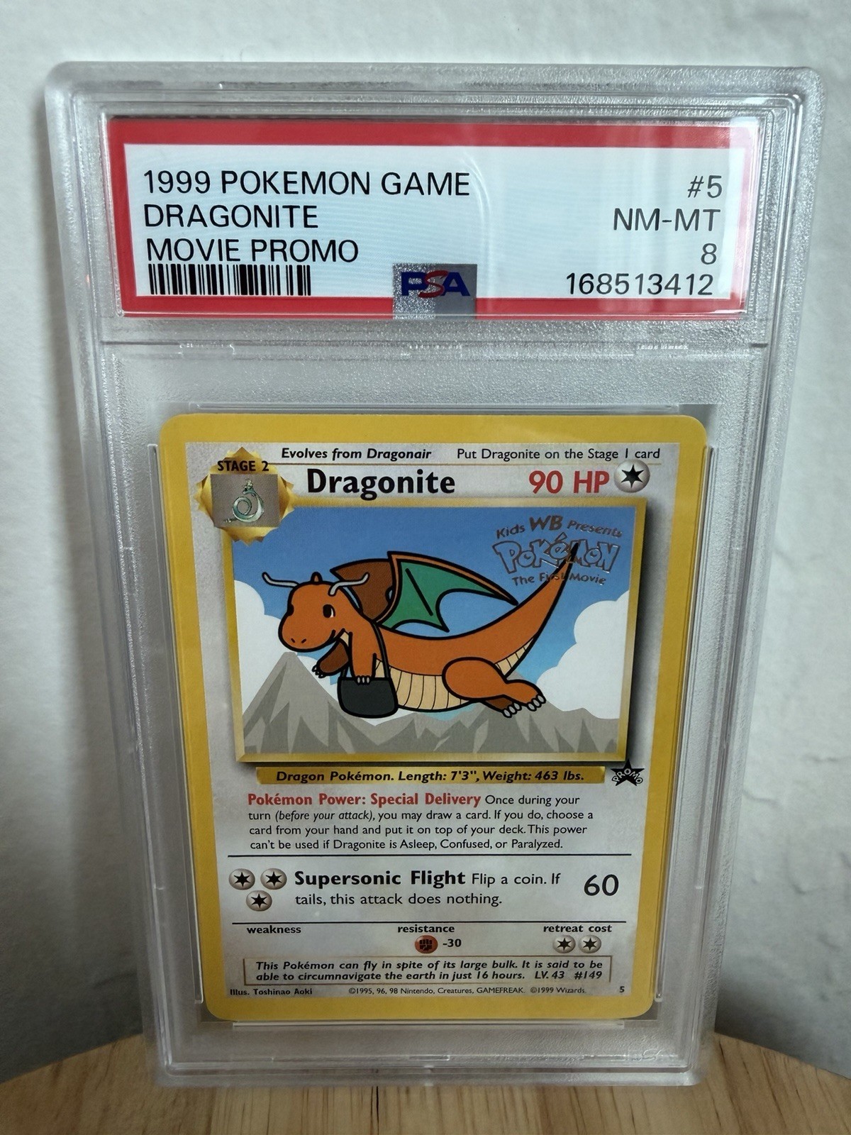 Dragonite 1999 Pokemon TCG Movie Promo Holo PSA 8 Card #5 WotC Dragonite 1999 Pokemon TCG Movie Promo Holo PSA 8 Card #5 WotC