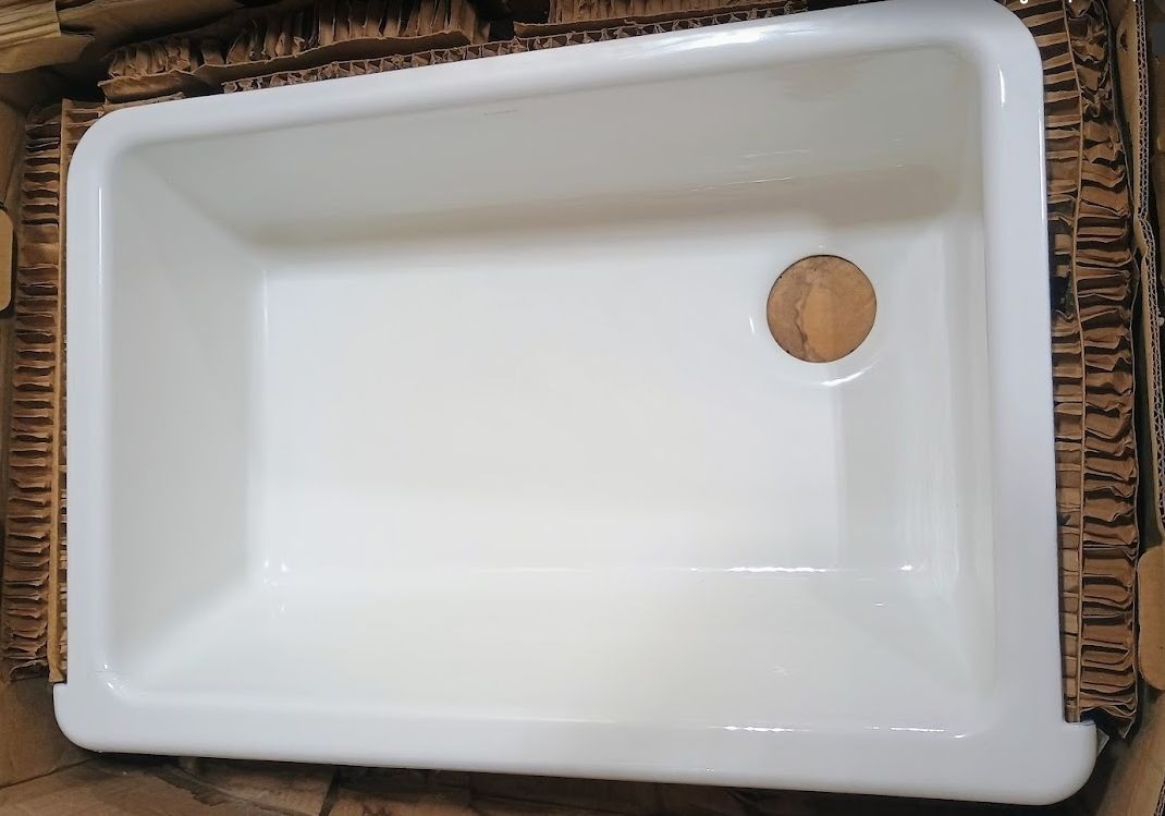 KOHLER K-5827-0 Whitehaven Farmhouse SelfTrimming Cast Iron Sink White
