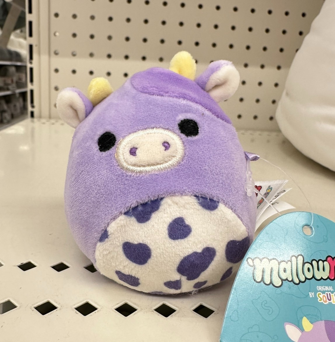 Squishmallows Mallowmees Bubba the Purple Cow Mini Plush Jazwares