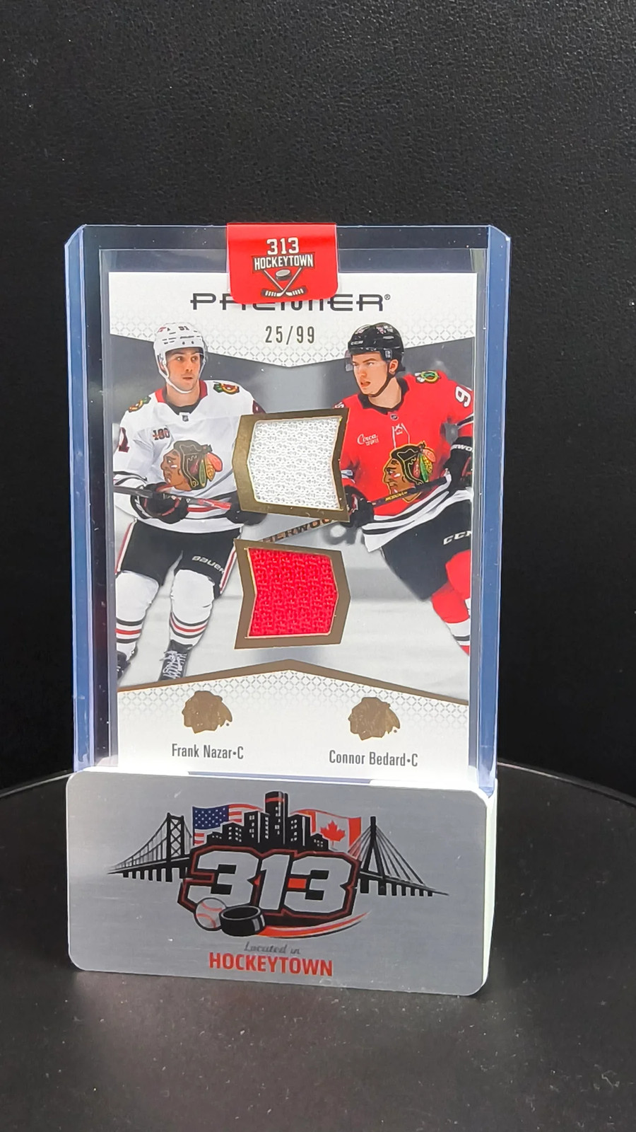 2025-26 Upper Deck Premier Connor Bedard Frank Nazar #PD-NB /99 Dual Jersey 2025-26 Upper Deck Premier Connor Bedard Frank Nazar #PD-NB /99 Dual Jersey