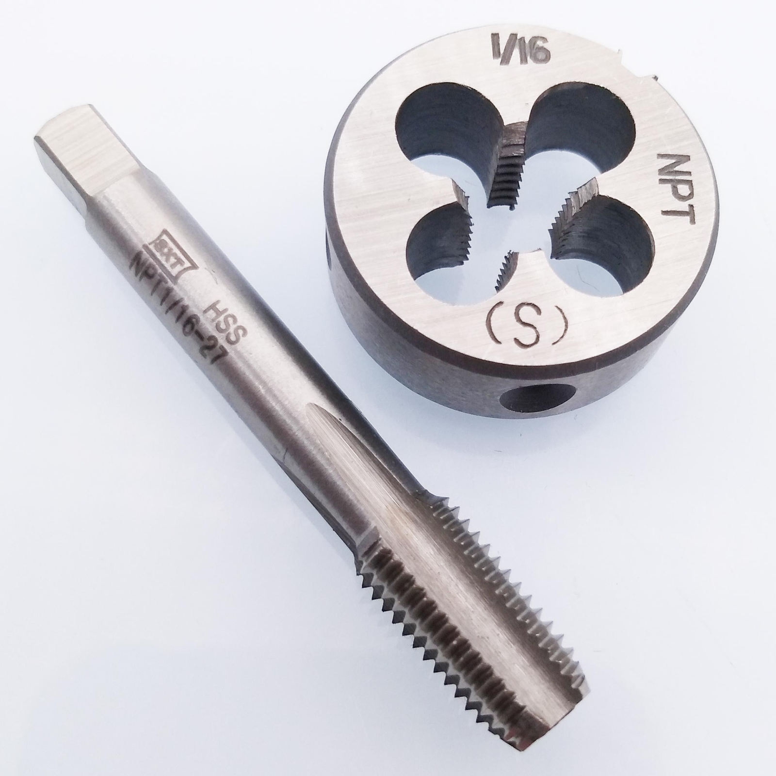 US Stock HSS 1/16-27 NPT Tap & 1/16-27 NPT Die Right Hand US Stock HSS 1/16-27 NPT Tap & 1/16-27 NPT Die Right Hand