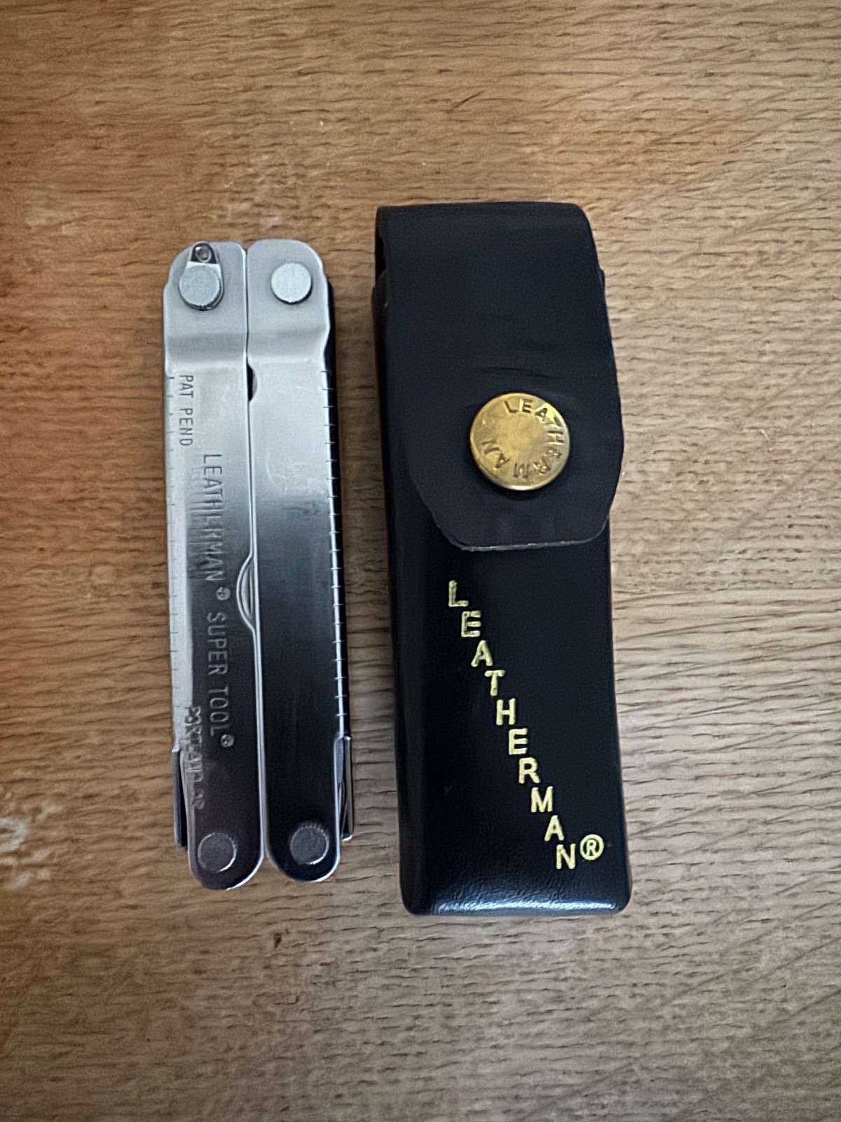 Vintage Leatherman Super Tool from July 1997 with leather sheath Vintage Leatherman Super Tool from July 1997 with leather sheath