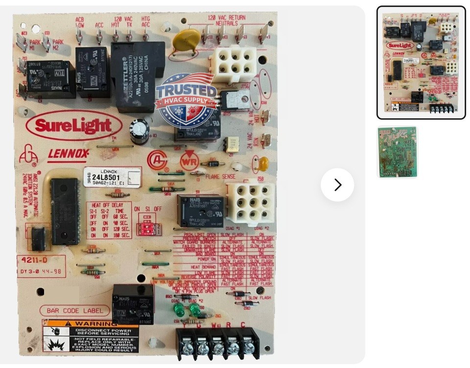 24L8501 GUARANTEED WORKING w/NEW MOUNTING PEGS INCLUDED control board 50A62-121 24L8501 GUARANTEED WORKING w/NEW MOUNTING PEGS INCLUDED control board 50A62-121