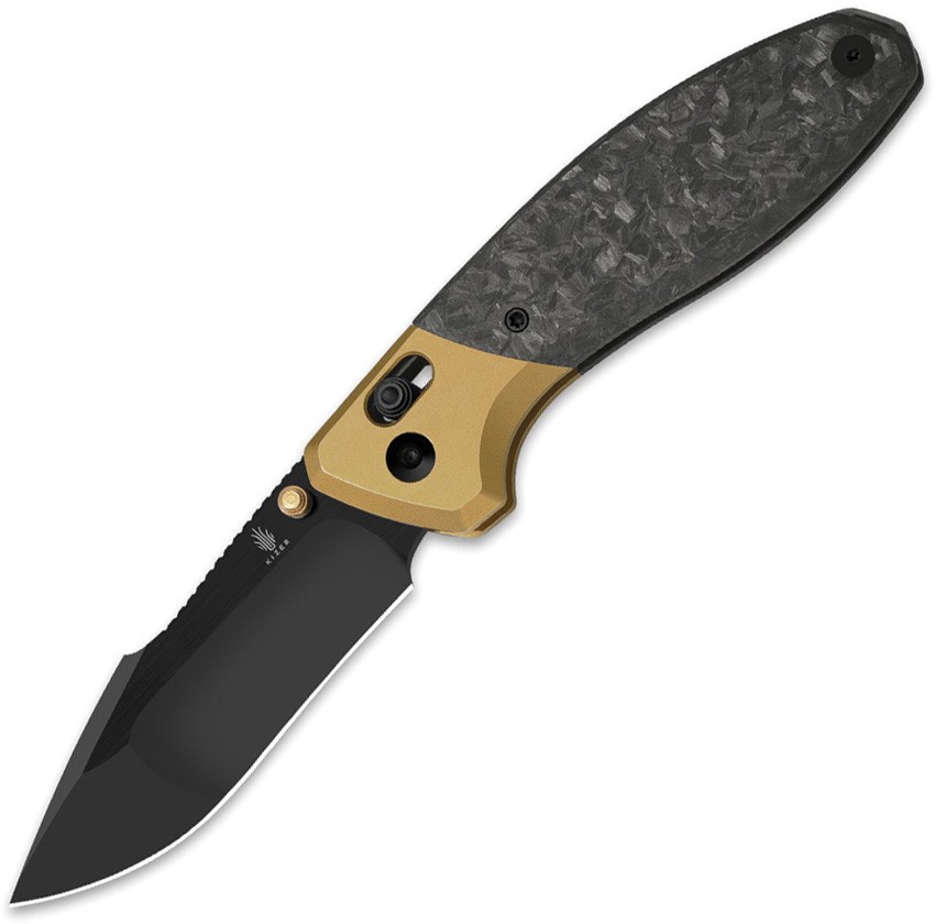 Kizer Cutlery Staffi Clutch Lock CF Folding Knife Yellow