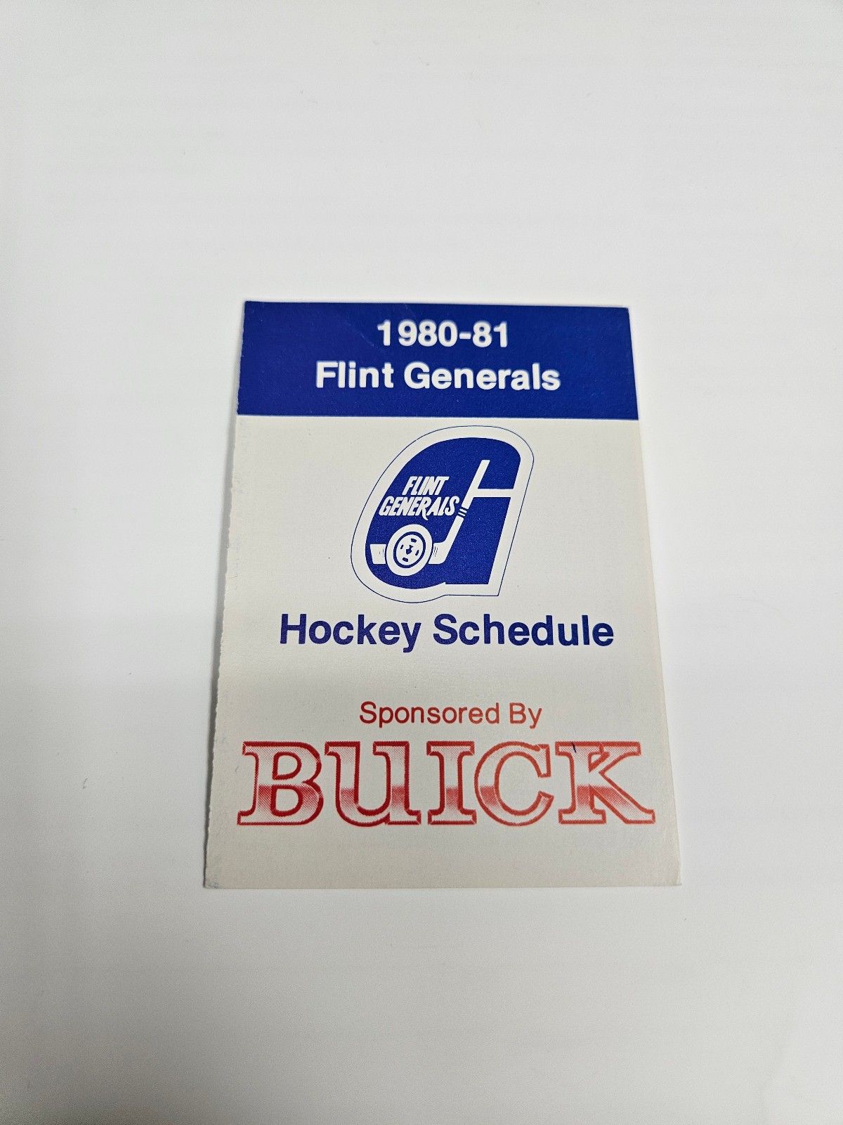 ES25 Flint Generals 1980/81 IHL Hockey Pocket Schedule - Buick