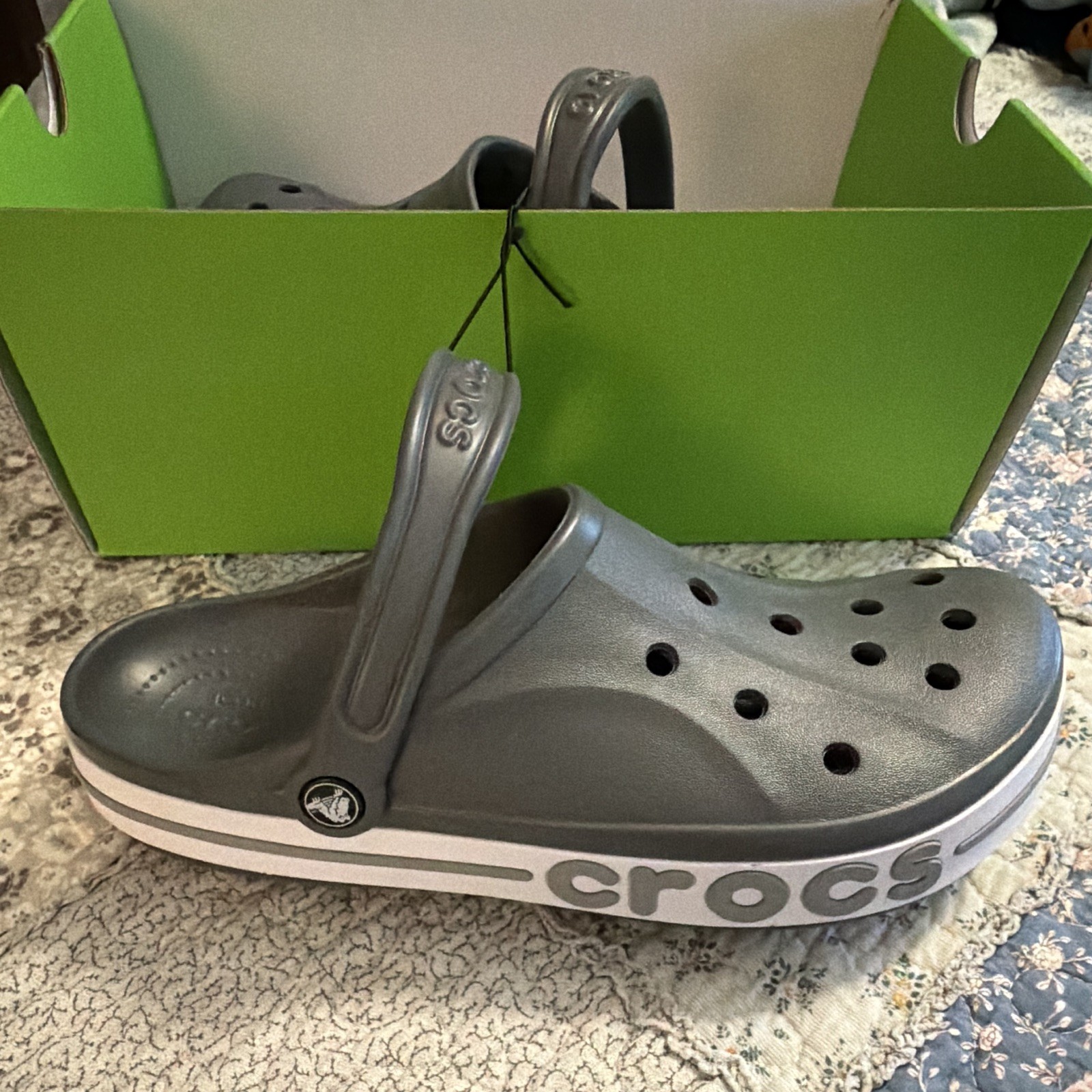 Crocs Crocband Men’s US 11 Gray Rubber Slip-On Clog Shoes New in Box Crocs Crocband Men’s US 11 Gray Rubber Slip-On Clog Shoes New in Box