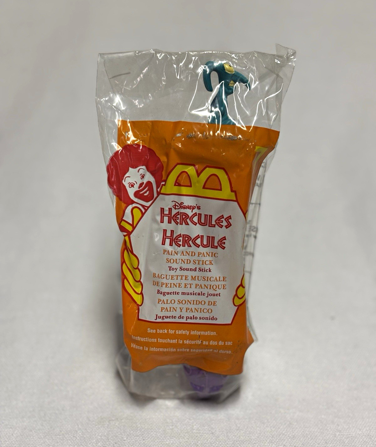 Vintage 1997 McDonald\'s Disney\'s Hercules Pain and Panic Sound Stick Toy