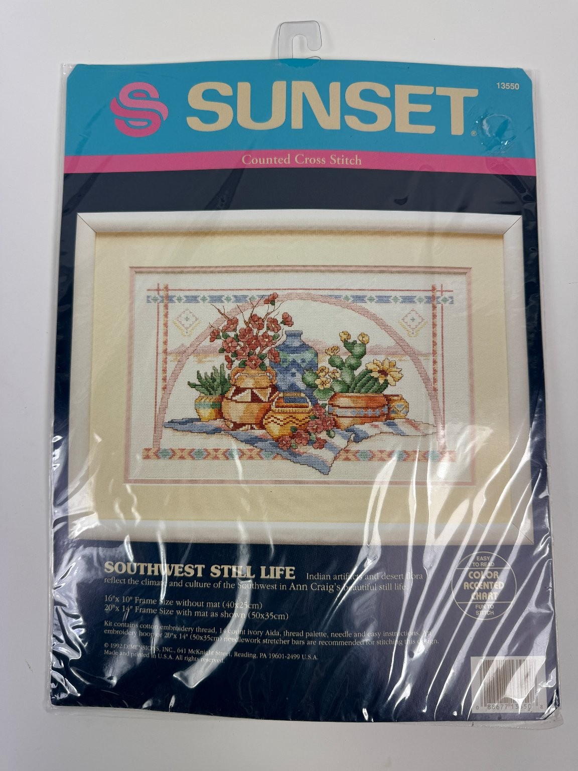 Sunset Southwest Still Life Counted Cross Stitch Kit #13550 14 Count Aida