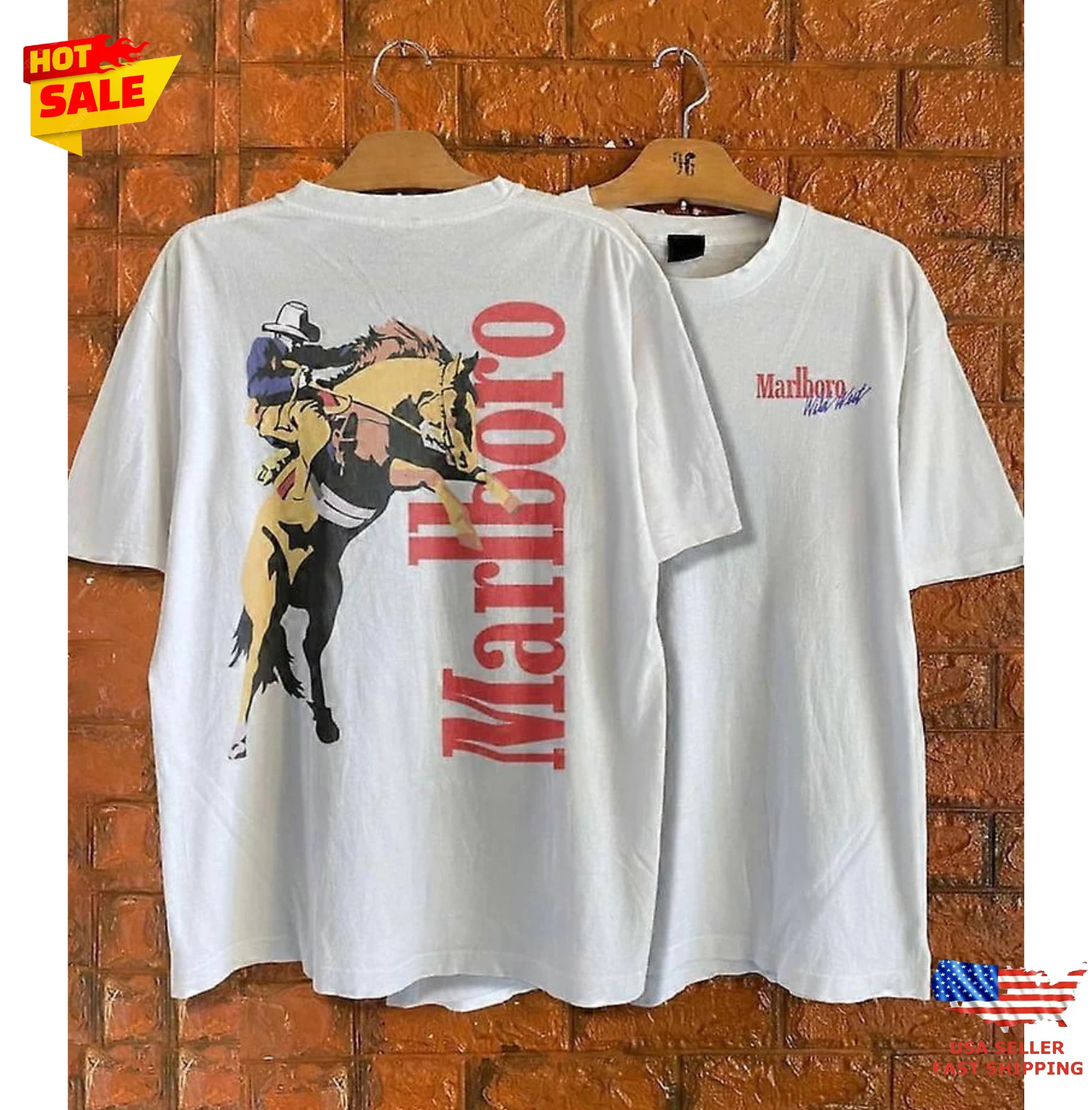 Vintage 1990s Marlboro Man shirt Cowboy T-Shirt1 Vintage 1990s Marlboro Man shirt Cowboy T-Shirt1