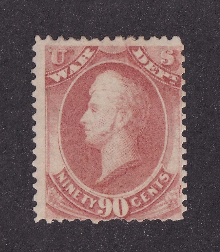 MATT\'S STAMPS US SCOTT #O93 WAR DEPARTMENT 90-CENT OFFICIAL ISSUE, MH CV$225