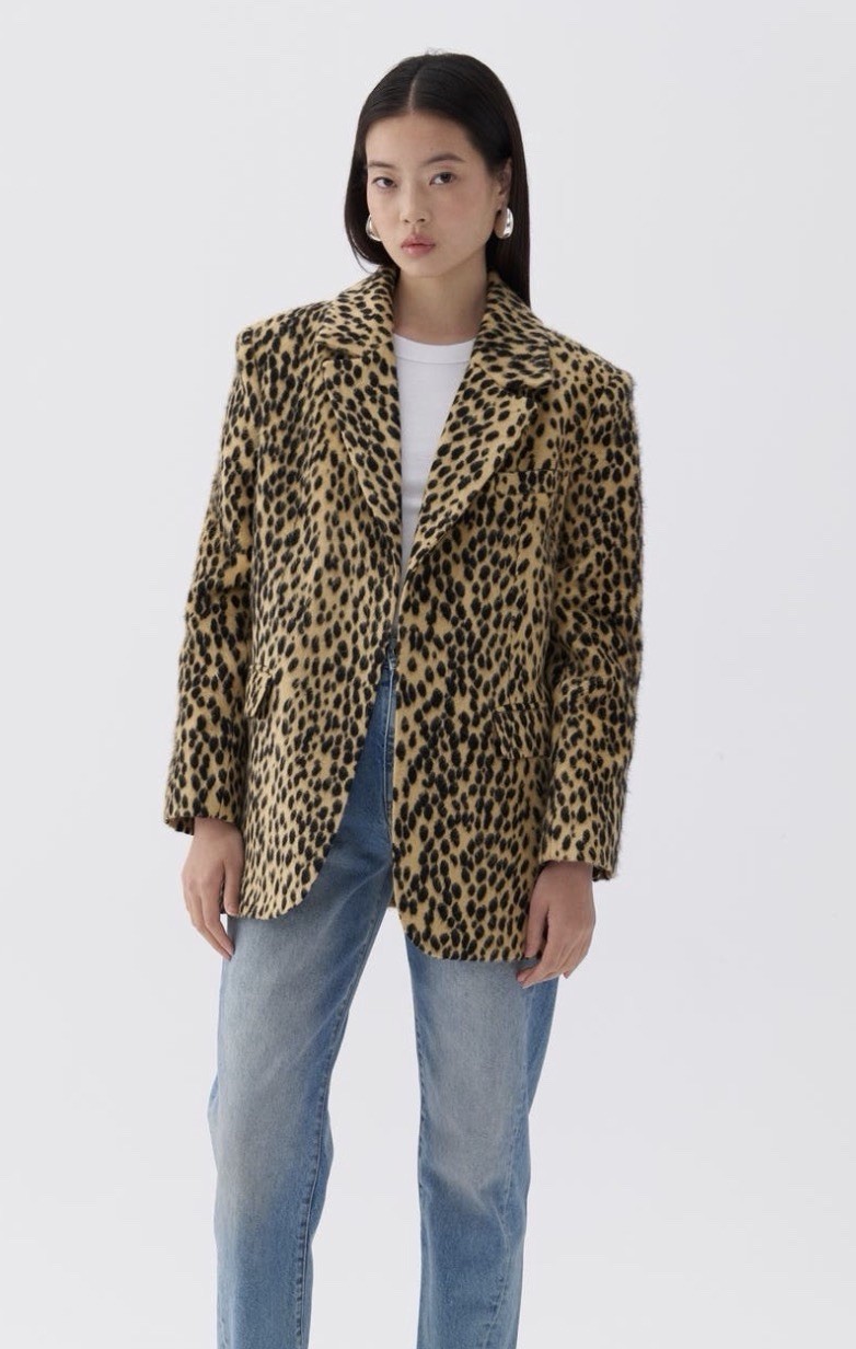NOCTURNE Leopard Print Jacket with belt