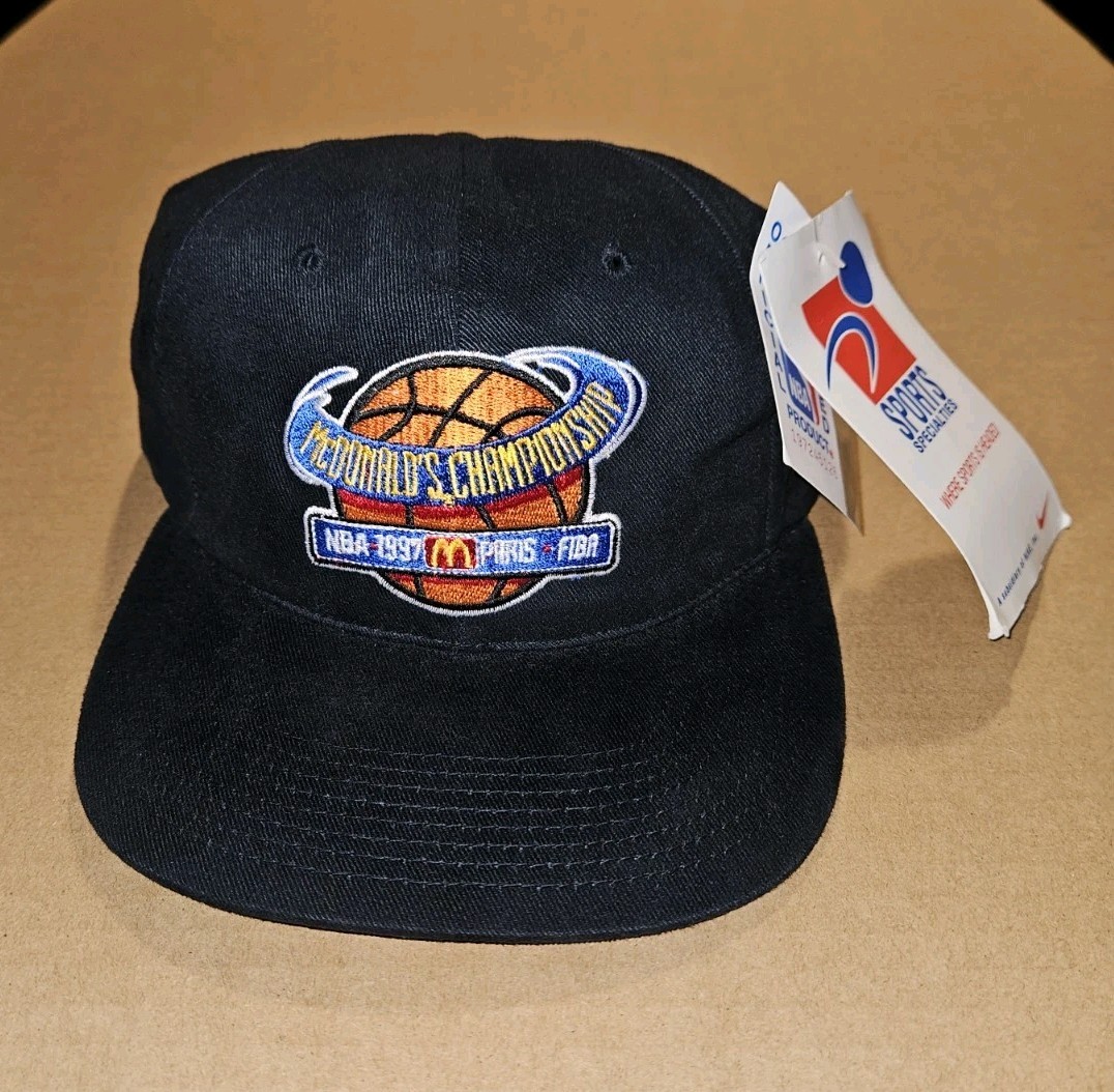 RARE BNWT Vintage 1997 Paris McDonald\'s Championship Sports Specialties NBA Hat