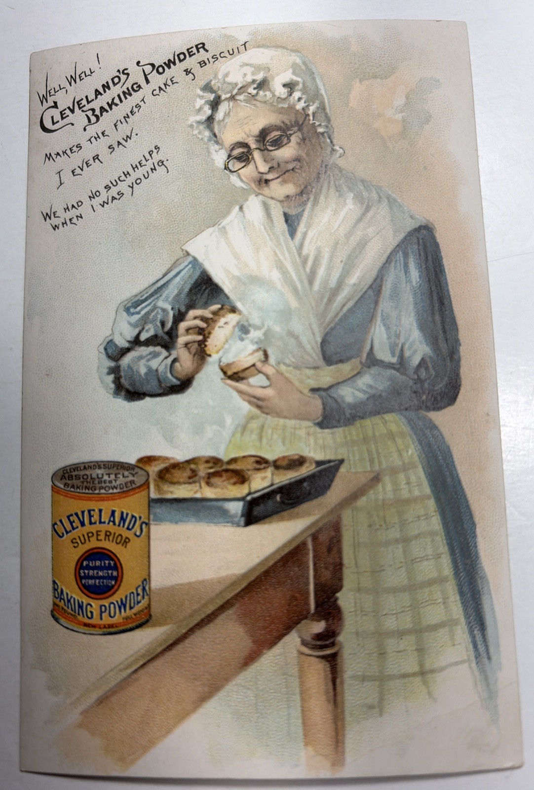 Cleveland Baking Powder Trade Card 1890’s Great Graphics Grandma New York Cleveland Baking Powder Trade Card 1890’s Great Graphics Grandma New York