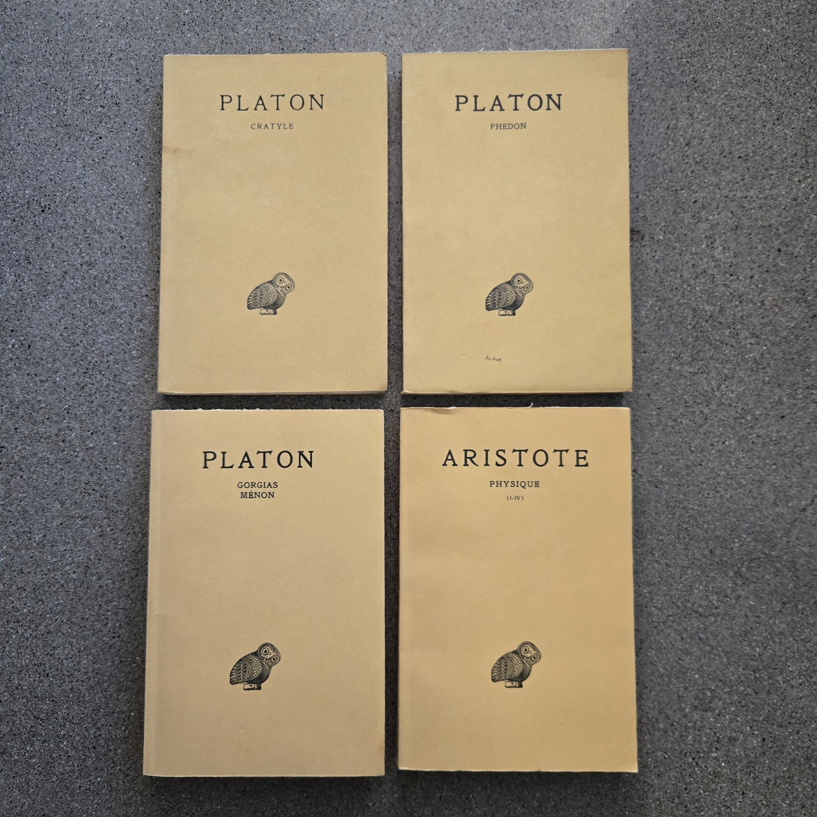 Lot (4) Plato Oeuvres Completes & Aristotle Physique Vtg French Pbs 1960s/70s