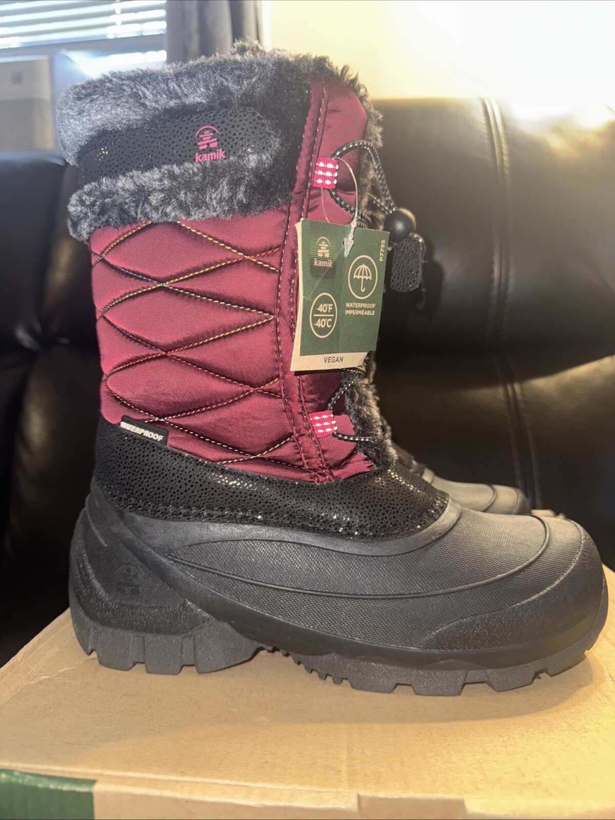 Kamik Little Kids Star 3 Waterproof Snow Boots Girl Size 5 And women’s Sz 6 New
