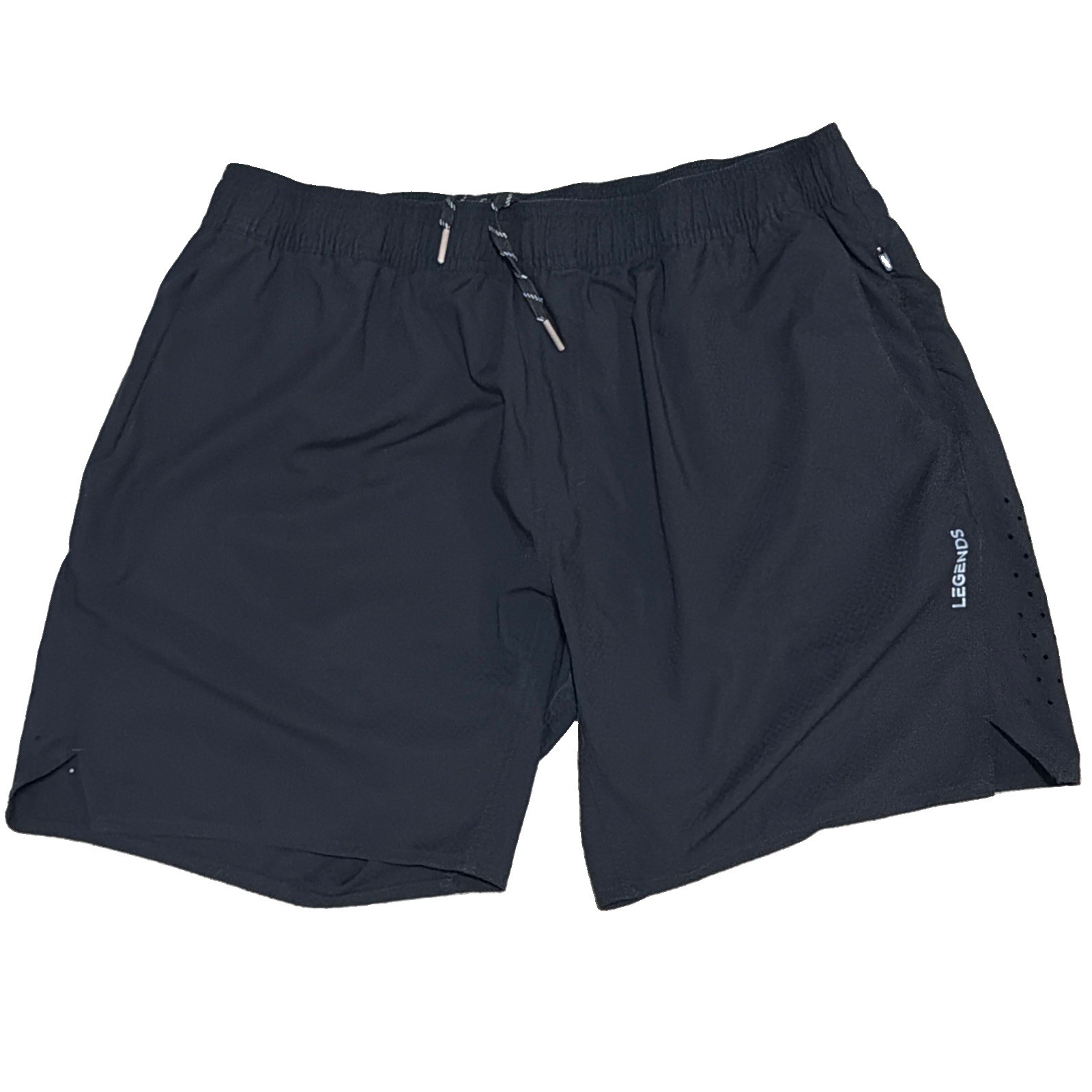 Legends Men’s Black 32-38x8 Unlined Athletic Shorts Pockets Stretch Drawstring