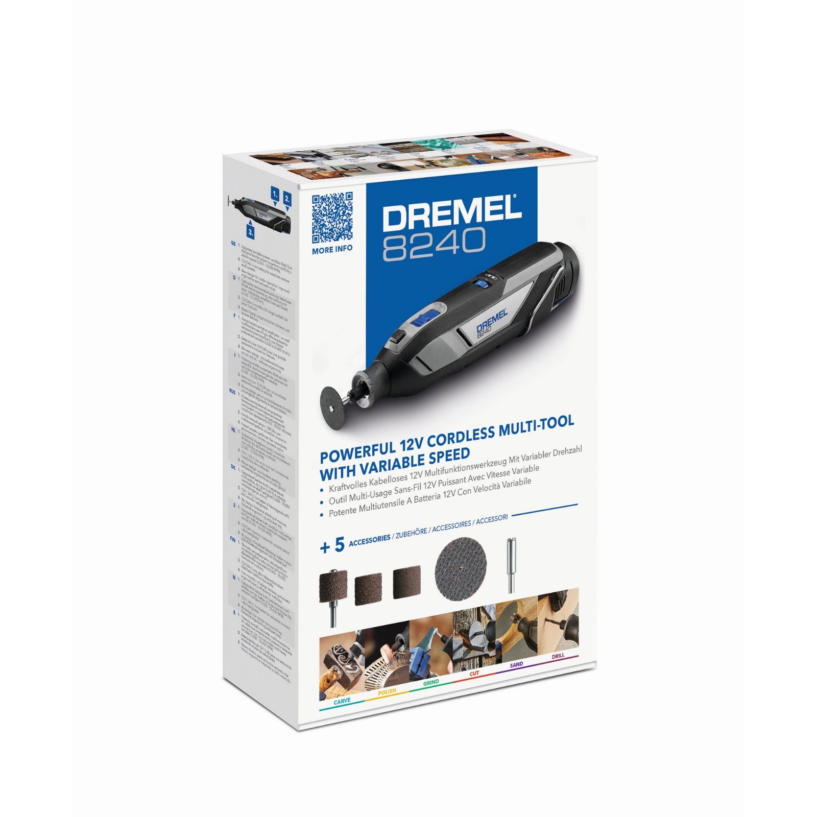 NEW Dremel 8240-5 12V Cordless Rotary Tool Kit Battery Charger 5 Accessories NEW Dremel 8240-5 12V Cordless Rotary Tool Kit Battery Charger 5 Accessories