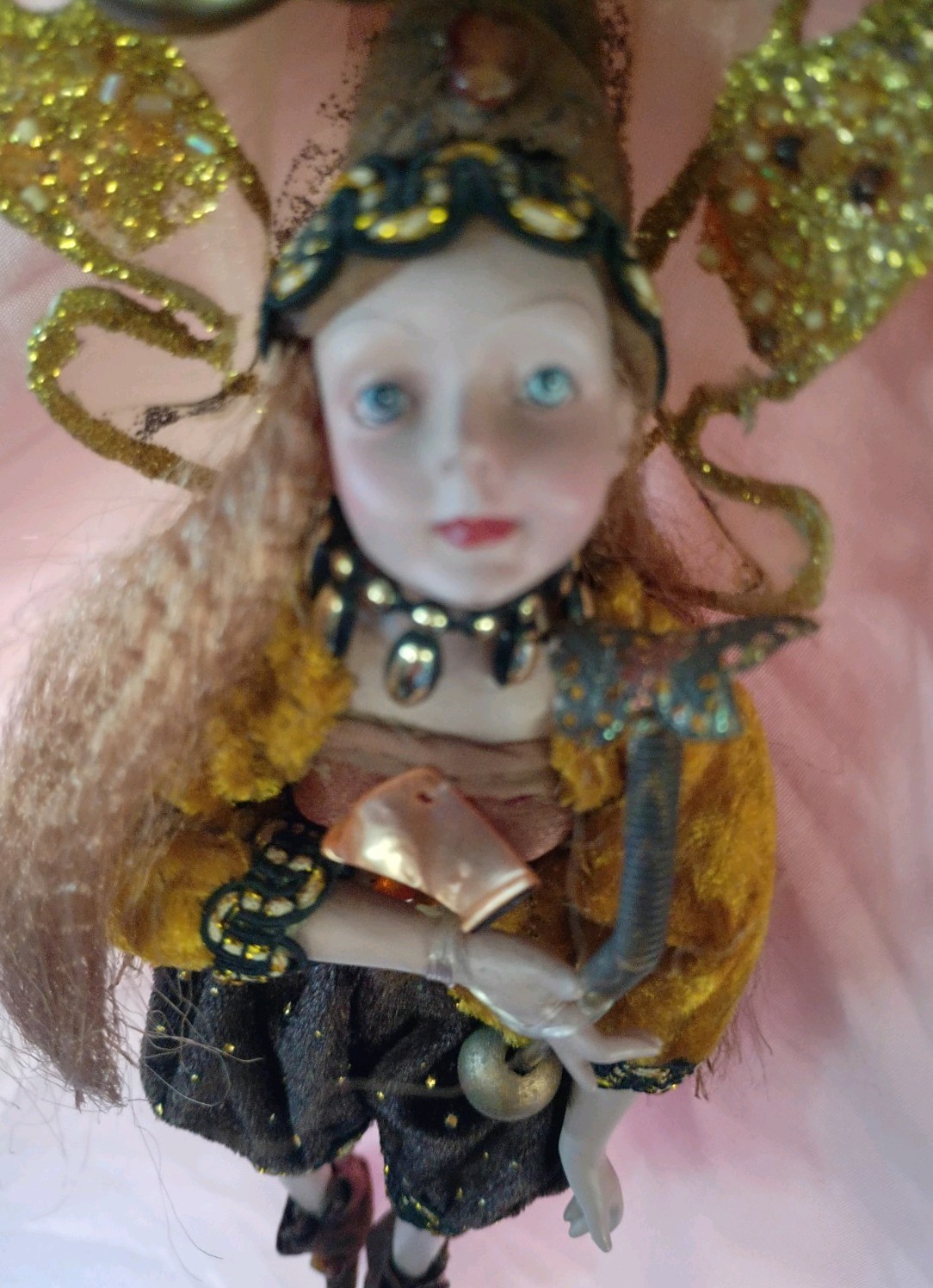 Vintage Woodland Fairy Winward Holidays Cute Ginger Elf Doll Winged Shelf Sitter