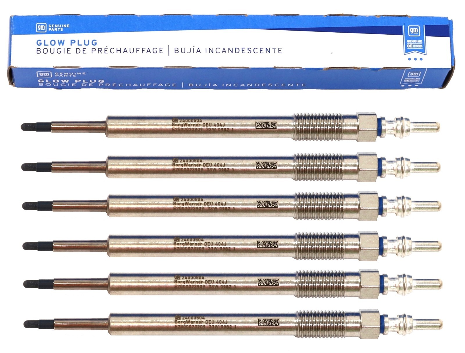 Set of 6 GM Glow Plug 24000504 / 73G for 2020-2024 3.0L Duramax LM2 Diesel OEM